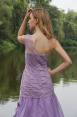 One Shoulder Mermaid Lavender Evening And Prom Dresses UK