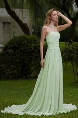 Strapless Apple Green Chiffon Bridal Party Dress Designers List