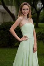 Strapless Apple Green Chiffon Bridal Party Dress Designers List