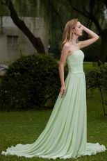 Strapless Apple Green Chiffon Bridal Party Dress Designers List