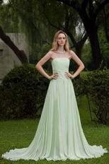 Strapless Apple Green Chiffon Bridal Party Dress Designers List