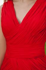 V Neckline Make Your Own Knee Length Red Short Prom Dress