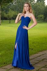 Buy Prom Dresses Sweetheart Royal Blue Chiffon Front Split Skirt