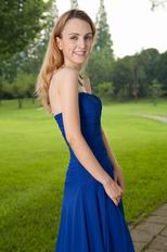Buy Prom Dresses Sweetheart Royal Blue Chiffon Front Split Skirt