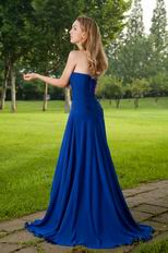 Buy Prom Dresses Sweetheart Royal Blue Chiffon Front Split Skirt