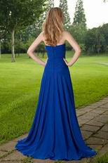 Buy Prom Dresses Sweetheart Royal Blue Chiffon Front Split Skirt