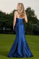 Sweetheart Neckline Mermaid Marine Blue Skrit Prom Dress