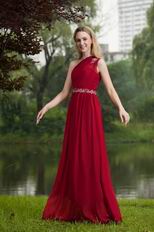 New Arrival Wine Red Prom Dress With One Shoulder Skirt