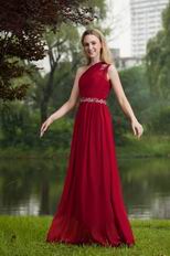 New Arrival Wine Red Prom Dress With One Shoulder Skirt