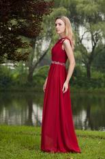 New Arrival Wine Red Prom Dress With One Shoulder Skirt