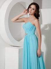 Top Designer Aqua Blue Chiffon Prom Dress In Washington