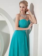 Turquoise Blue Chiffon High-low Skirt Prom Dress Cheap