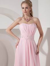 Sweetheart High-low Baby Pink Chiffon Skirt Prom Dress