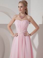 Sweetheart High-low Baby Pink Chiffon Skirt Prom Dress