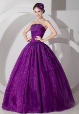 Classical Dark Magenta Sweetheart Puffy Prom Ball Gown