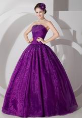 Classical Dark Magenta Sweetheart Puffy Prom Ball Gown