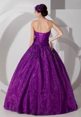 Classical Dark Magenta Sweetheart Puffy Prom Ball Gown