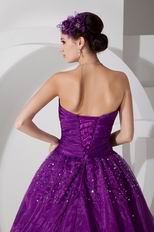 Classical Dark Magenta Sweetheart Puffy Prom Ball Gown