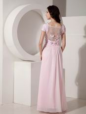 Sequined Floor-length Cheap Baby Pink Prom Dress With Crystal