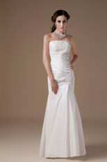 Column Ivory Taffeta Silm Prom Dress With Beading Decorate