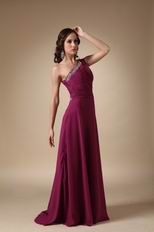 Cross Back One Shoulder Purple Long La Prom Party Dress