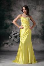 Column Sweetheart Canary Yellow Pretty Prom Dress Cheap