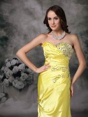 Column Sweetheart Canary Yellow Pretty Prom Dress Cheap