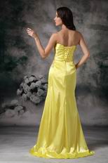 Column Sweetheart Canary Yellow Pretty Prom Dress Cheap