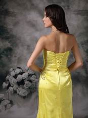 Column Sweetheart Canary Yellow Pretty Prom Dress Cheap
