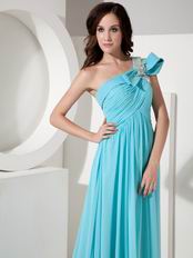 Discount One Shoulder Aqua Blue Women Prom Dress