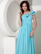 Discount One Shoulder Aqua Blue Women Prom Dress