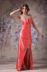 Strapless High Low Skirt Design Coral Pink Prom Dress For Sale