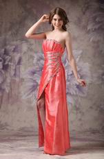 Strapless High Low Skirt Design Coral Pink Prom Dress For Sale