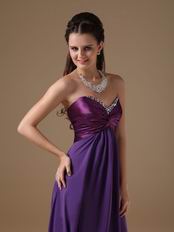 Trimed Sweetheart Floor-length Purple Chiffon Prom Party Dress