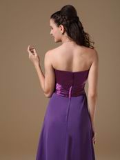 Trimed Sweetheart Floor-length Purple Chiffon Prom Party Dress