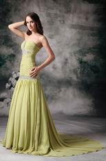 Olive Green Chiffon Mermaid Skirt Hot Sell Prom Dress