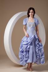 Strapless Ankle-length Lavender Quality Prom Dress With Jacket