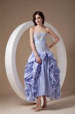 Strapless Ankle-length Lavender Quality Prom Dress With Jacket