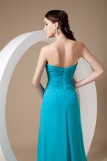 Sweetheart Teal Blue Prom Dress With High Leg Side Split