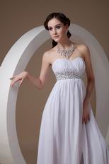 Beautiful Strapless Side Split Skirt White Prom Dress For Sale