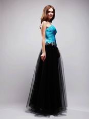 Prom Evening Party Dress Design With Black and Blue