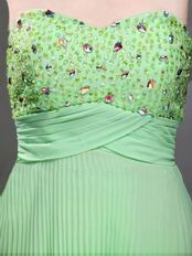 Apple Green Chiffon Exclusive Social Prom Dress Inexpensive