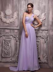 Hot Sell Lavender Social Occasion Prom Dress With One Shoulder Skirt