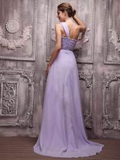Hot Sell Lavender Social Occasion Prom Dress With One Shoulder Skirt