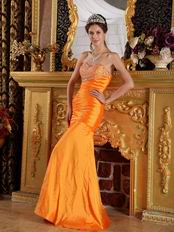 Pretty Sheath Orange Taffeta 2014 Prom Party Dress