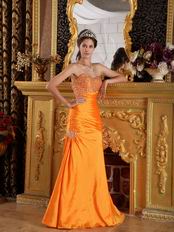 Pretty Sheath Orange Taffeta 2014 Prom Party Dress