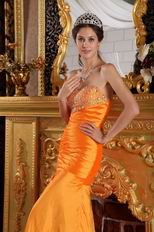 Pretty Sheath Orange Taffeta 2014 Prom Party Dress