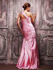 Fuchsia Taffeta Evening Dresses UK With One Shoulder