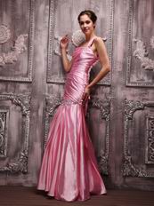 Fuchsia Taffeta Evening Dresses UK With One Shoulder