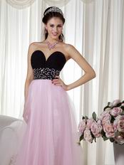 Pink and Black Contrast Celebrity Prom Dresses For Cheap